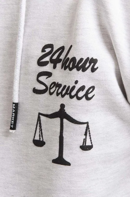 Market cotton sweatshirt 24 HR Lawyer Service Hoodie men's gray color