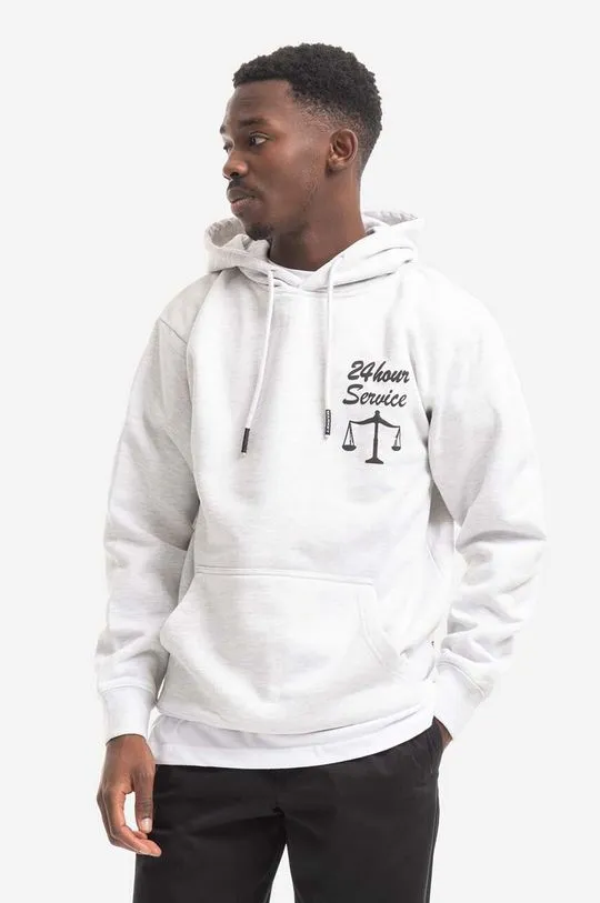 Market cotton sweatshirt 24 HR Lawyer Service Hoodie men's gray color