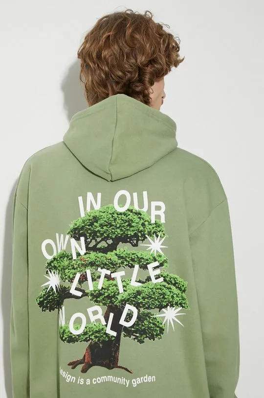 Market cotton sweatshirt Community Garden Hoodie men's green color 397000580