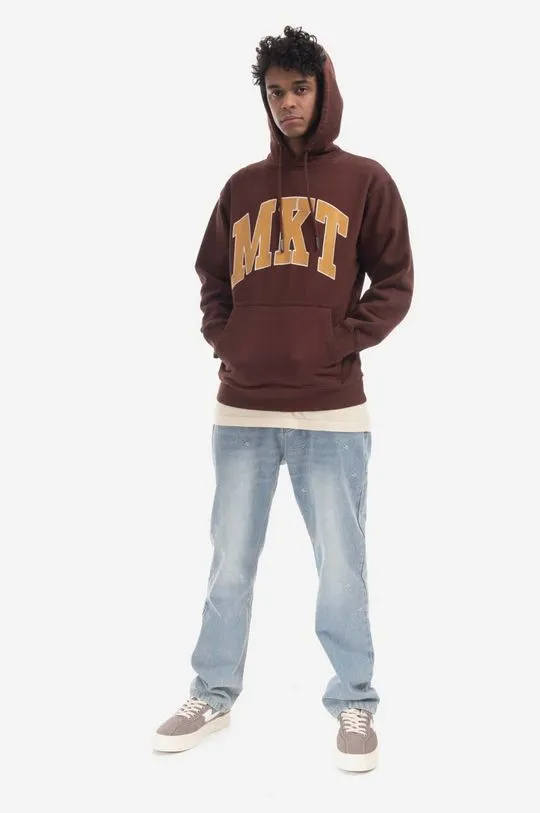 Market cotton sweatshirt Mkt Arc Hoodie men's brown color