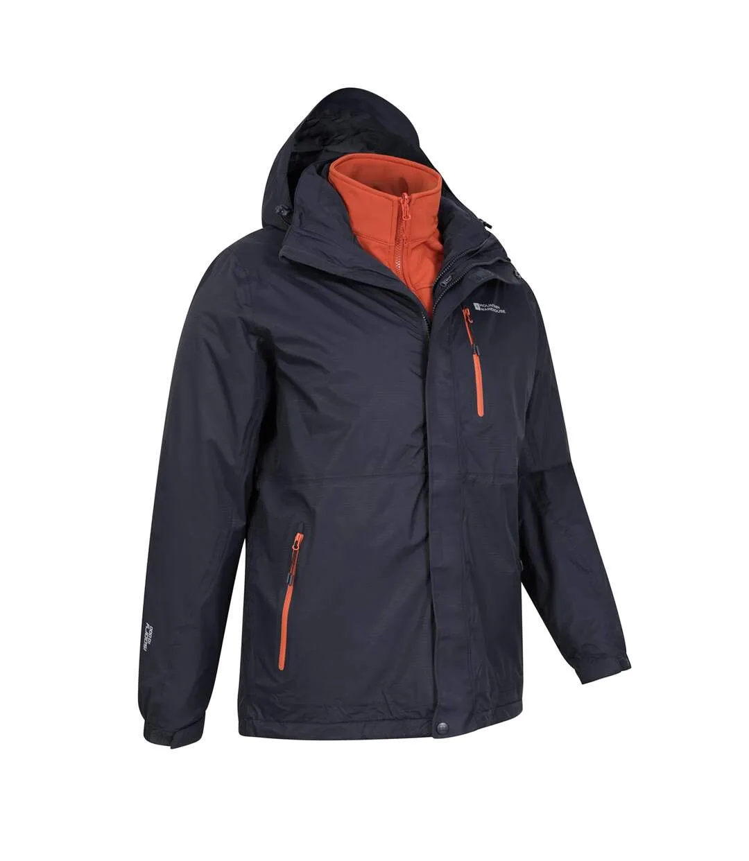 Mens bracken extreme 3 in 1 waterproof jacket dark blue Mountain Warehouse