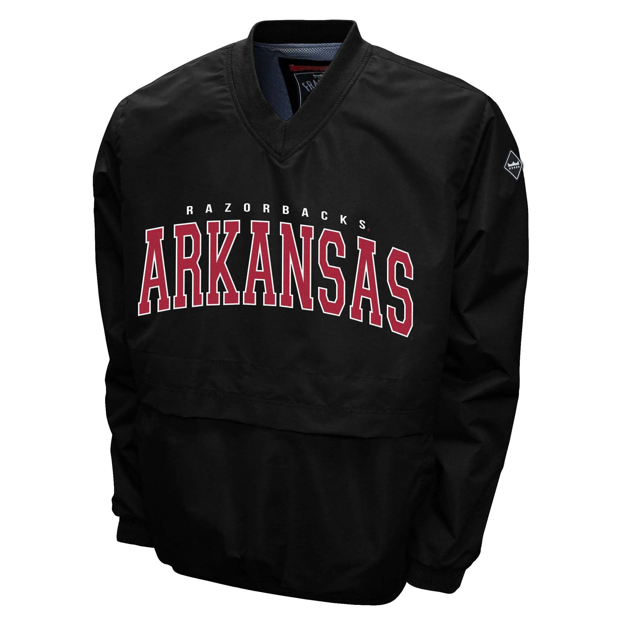 Men's Franchise Club Black Arkansas Razorbacks Windshell FC Member V-Neck Pullover Jacket