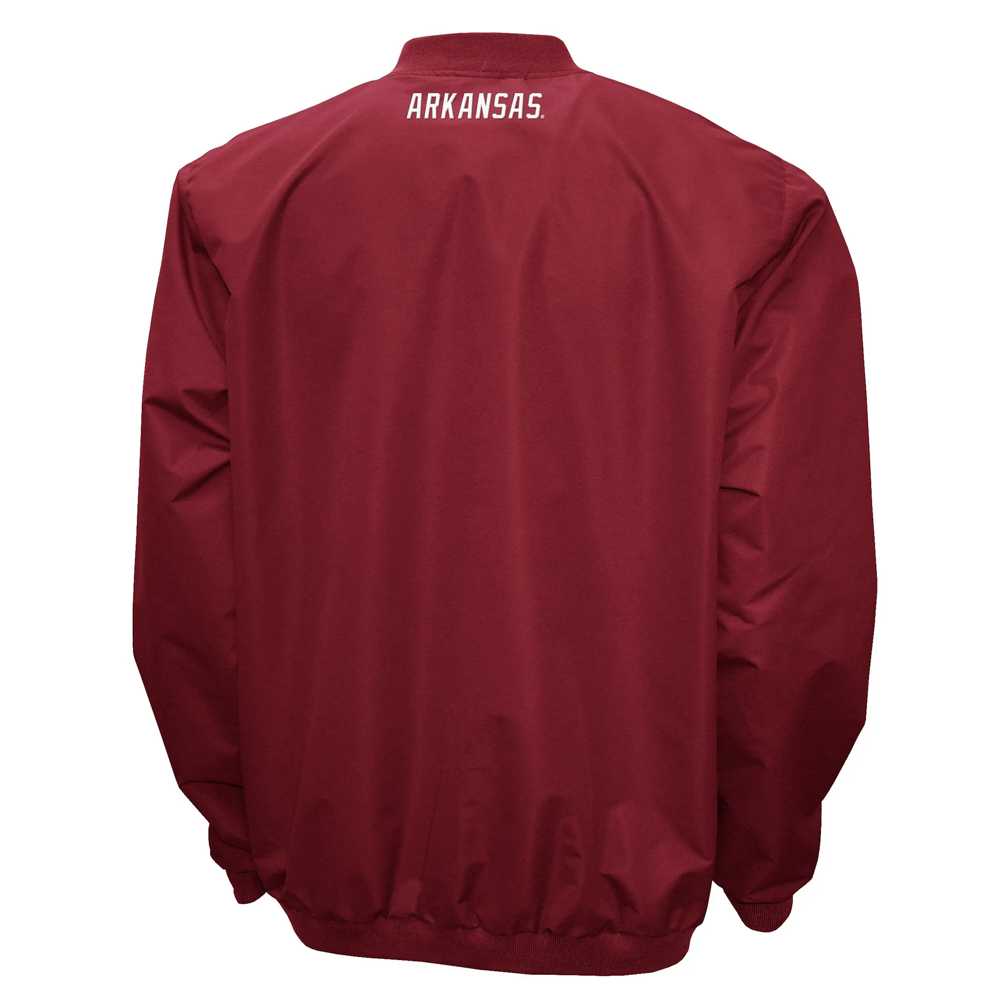 Men's Franchise Club Cardinal Arkansas Razorbacks Windshell Big Logo V-Neck Pullover Jacket