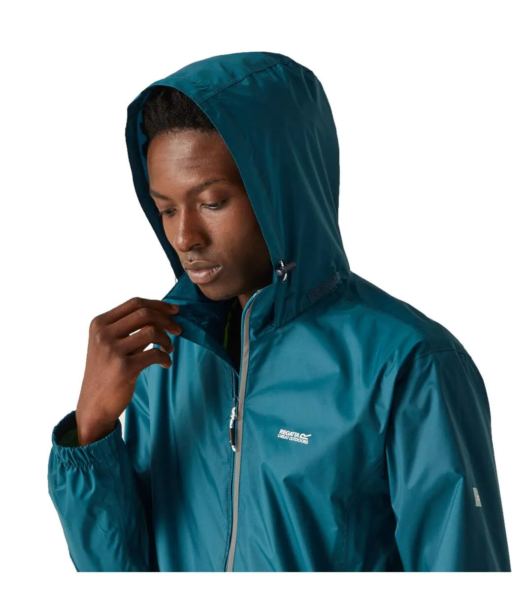 Mens lyle iv waterproof hooded jacket moroccan blue/citron lime Regatta