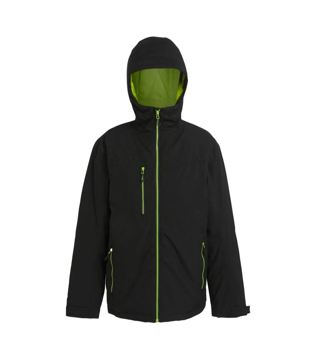 Mens navigate insulated waterproof jacket black/lime green Regatta