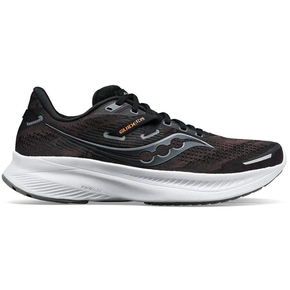 Men's Saucony Guide 16, Black/White, 9.5 2E Wide