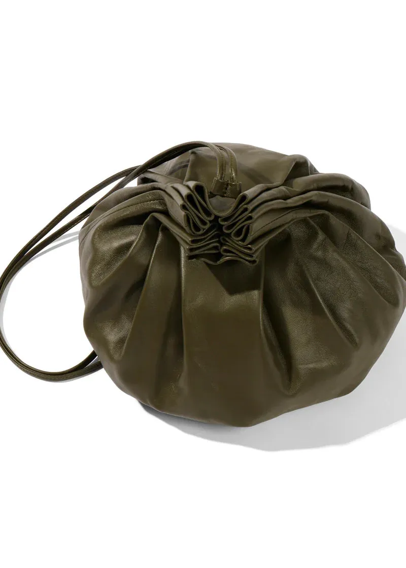 MODERN WEAVING   Pleated Balloon Bag Army