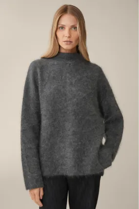 Mohair Wollmix Stehkragen Pullover