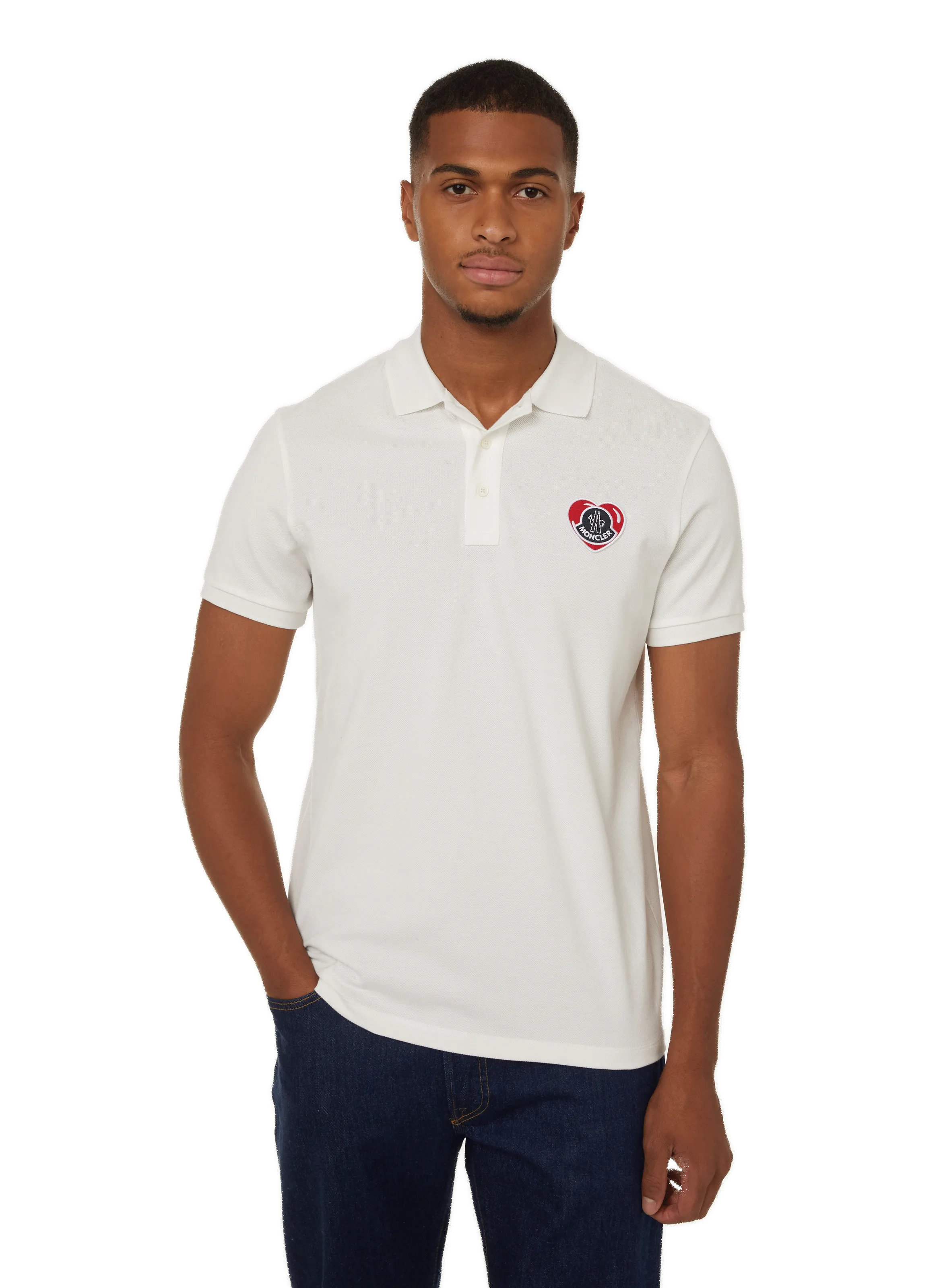 MONCLER  Cotton polo shirt - White