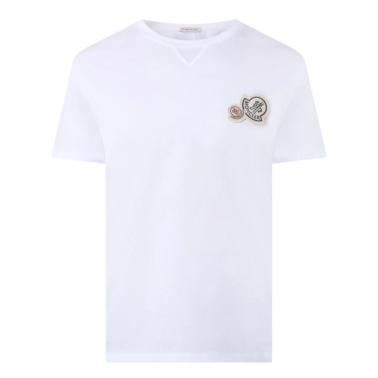 MONCLER Double Logo Badge T-Shirt - White