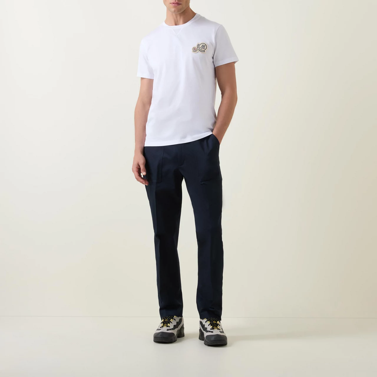 MONCLER Double Logo Badge T-Shirt - White