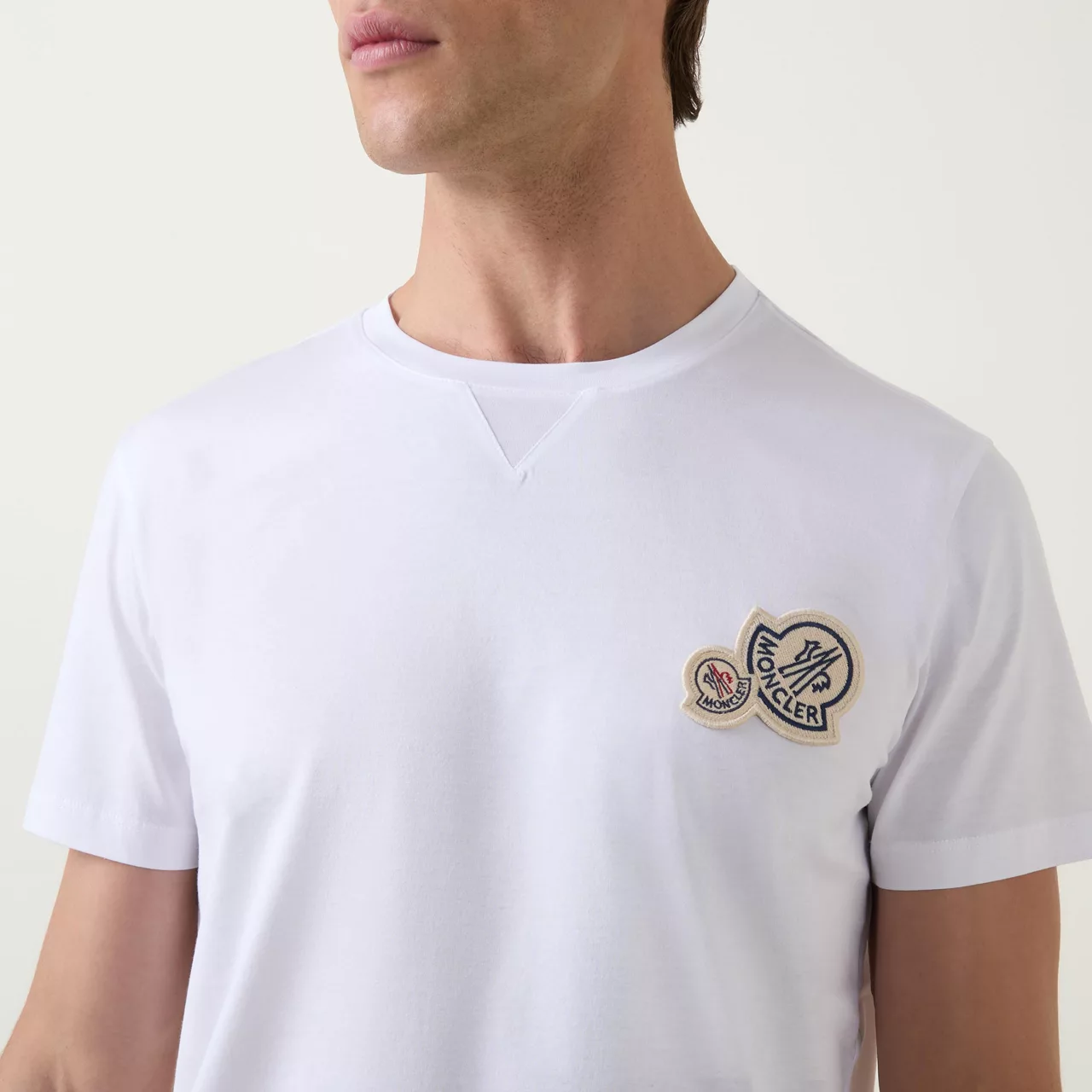 MONCLER Double Logo Badge T-Shirt - White