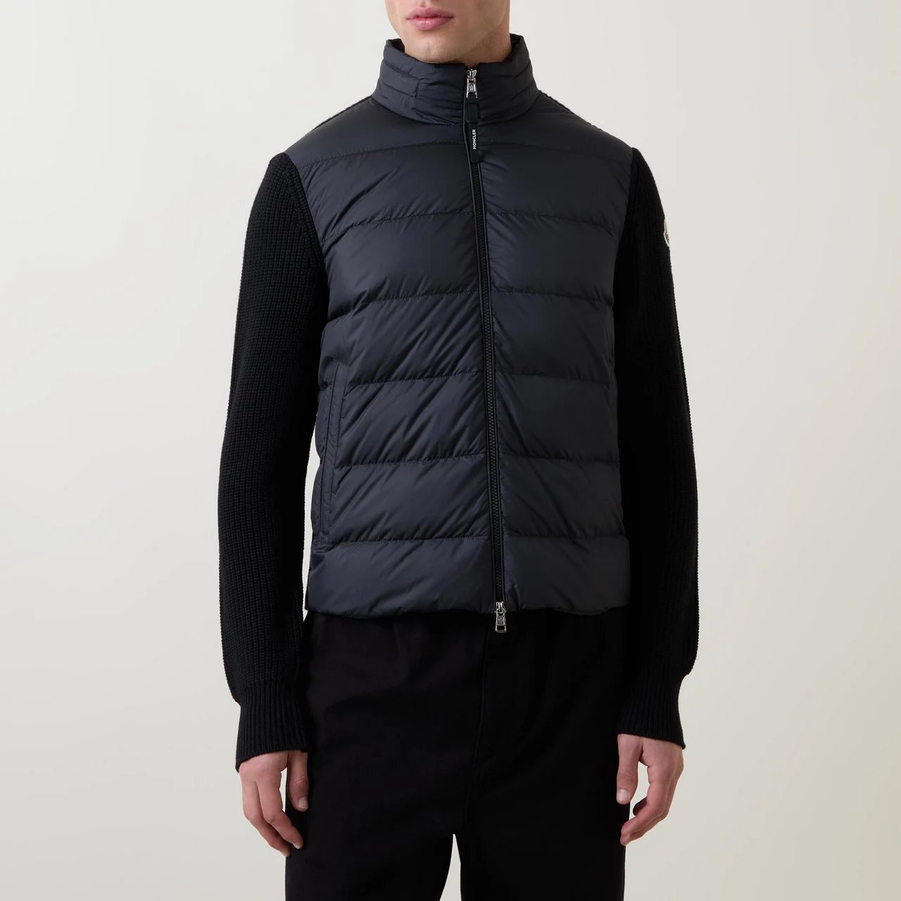 MONCLER Hybrid Zip-Up Cardigan - Black