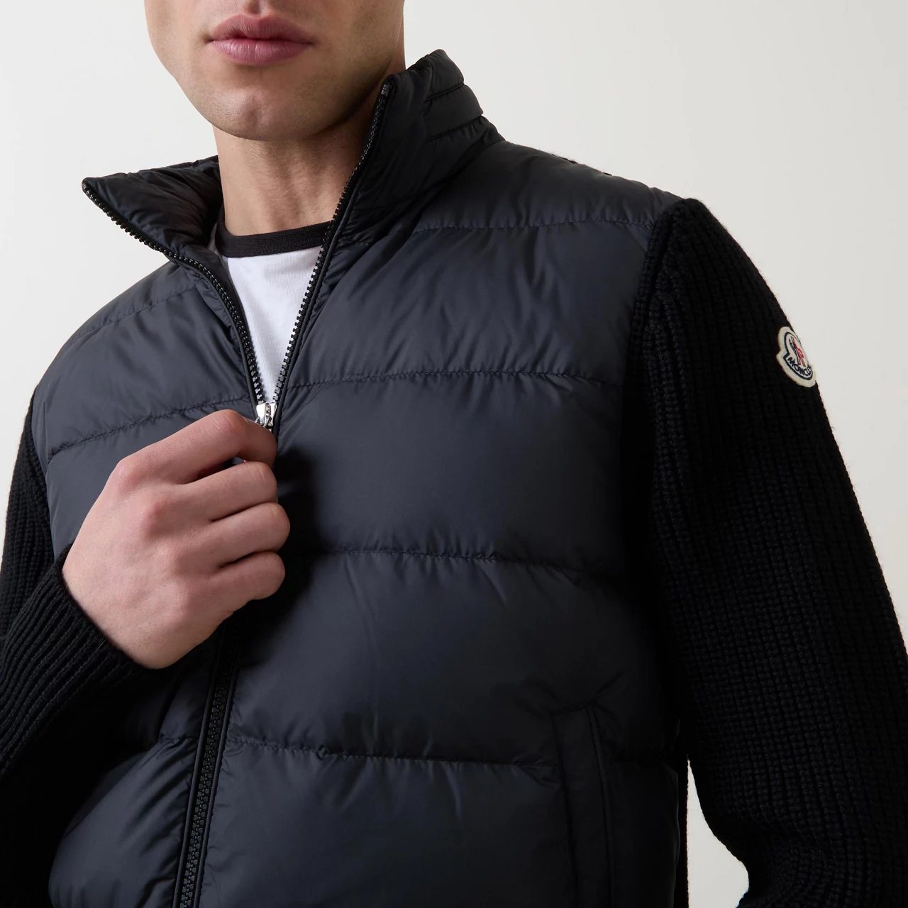 MONCLER Hybrid Zip-Up Cardigan - Black