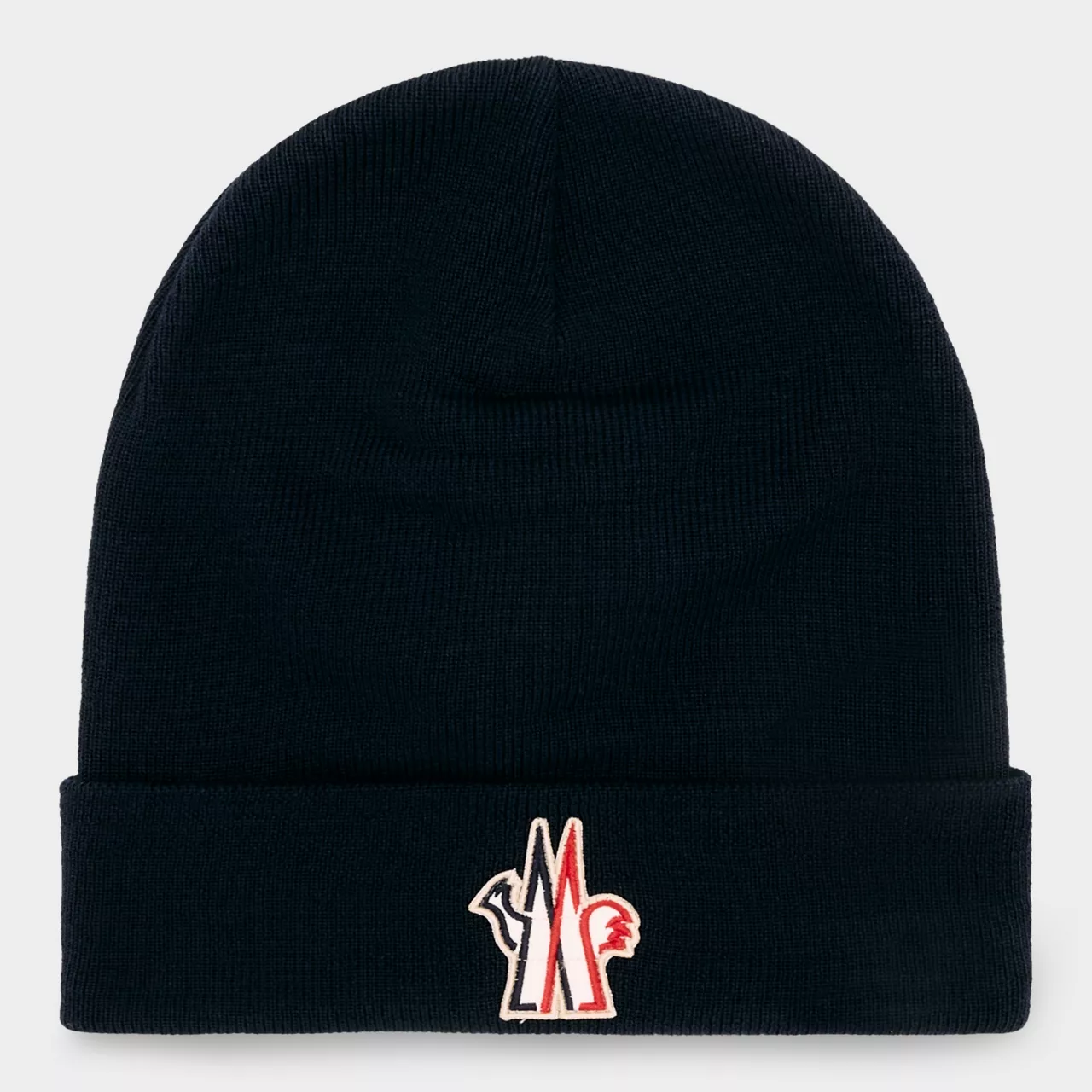 MONCLER Logo Badge Beanie - Navy