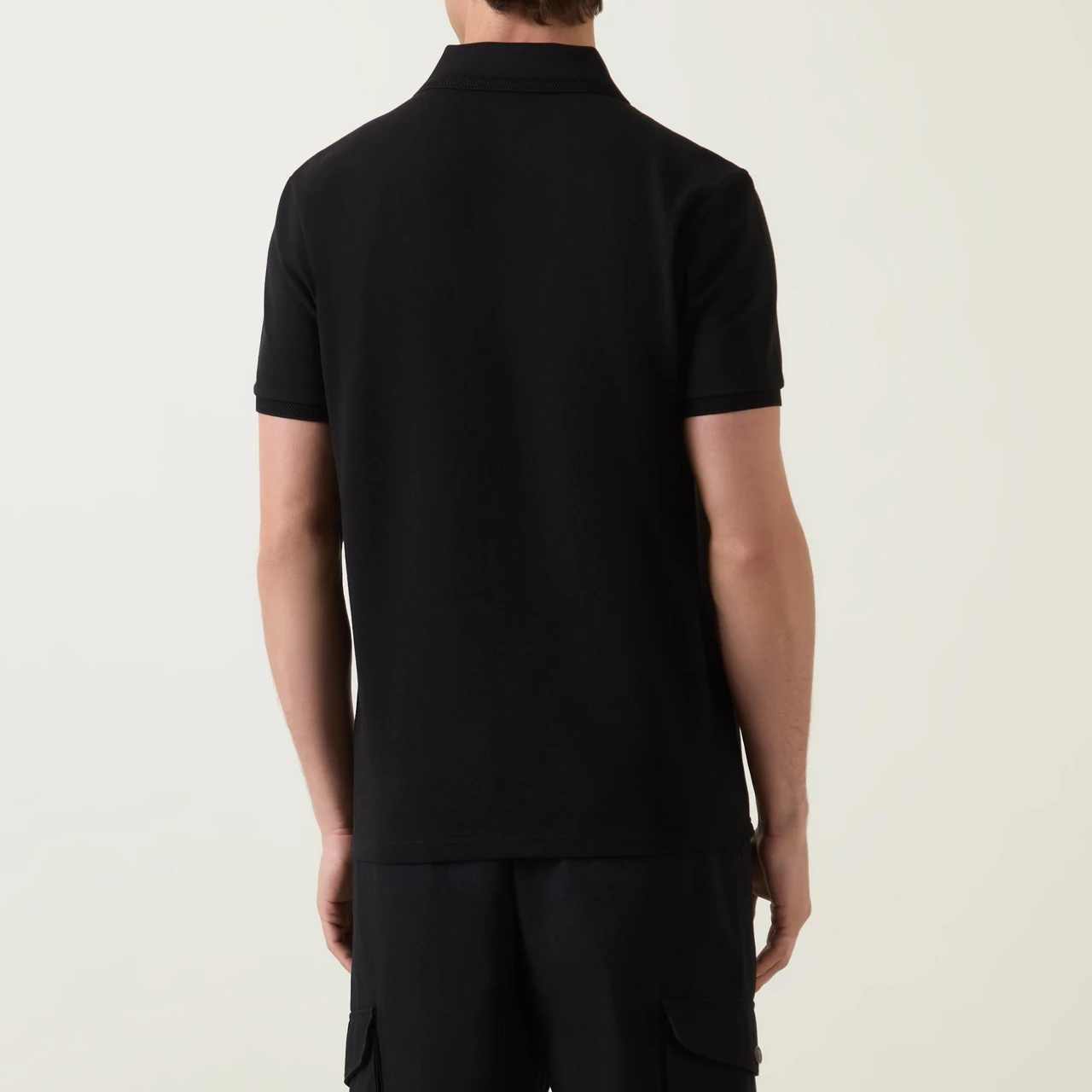 MONCLER Logo Badge Polo Shirt - Black