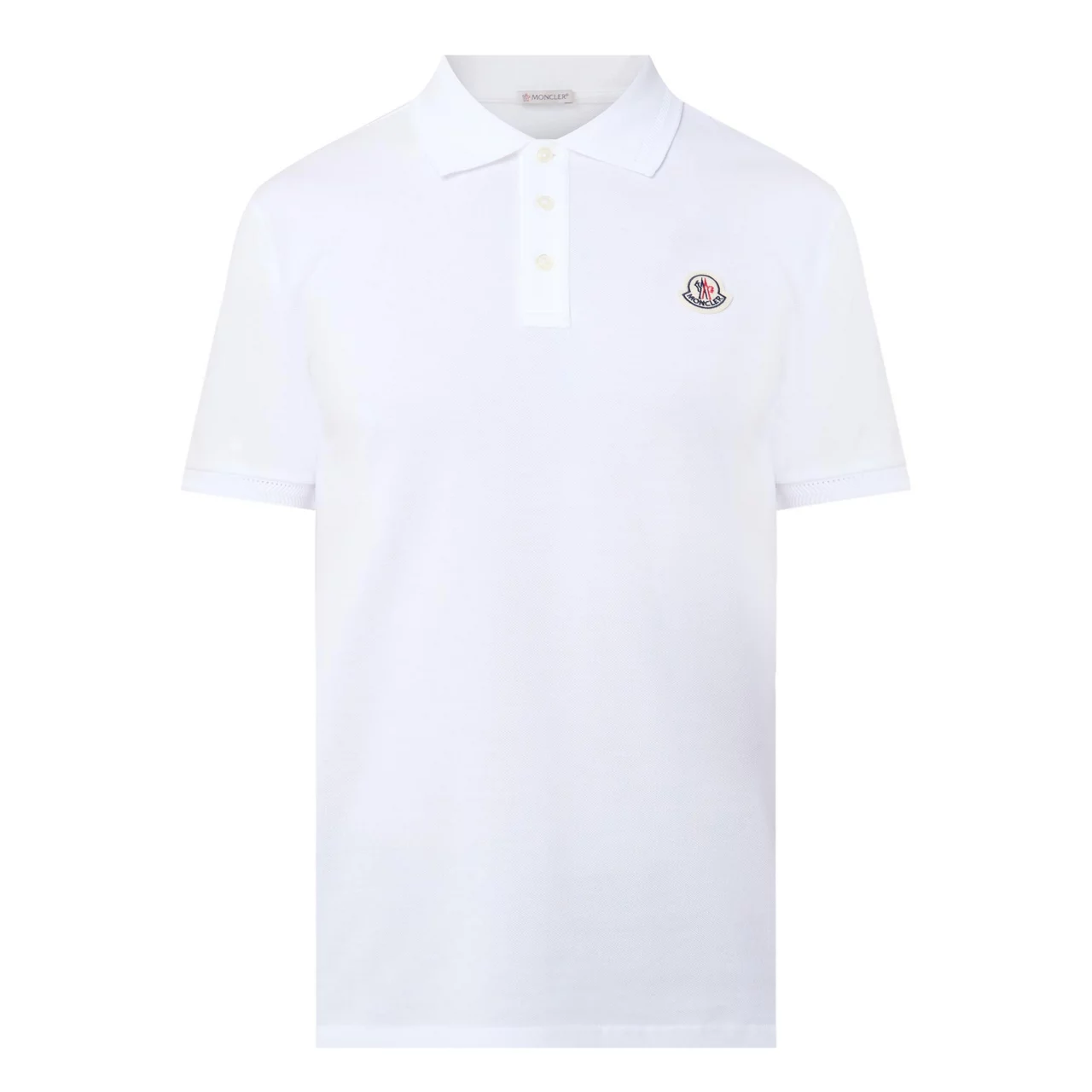 MONCLER Logo Badge Polo Shirt - White