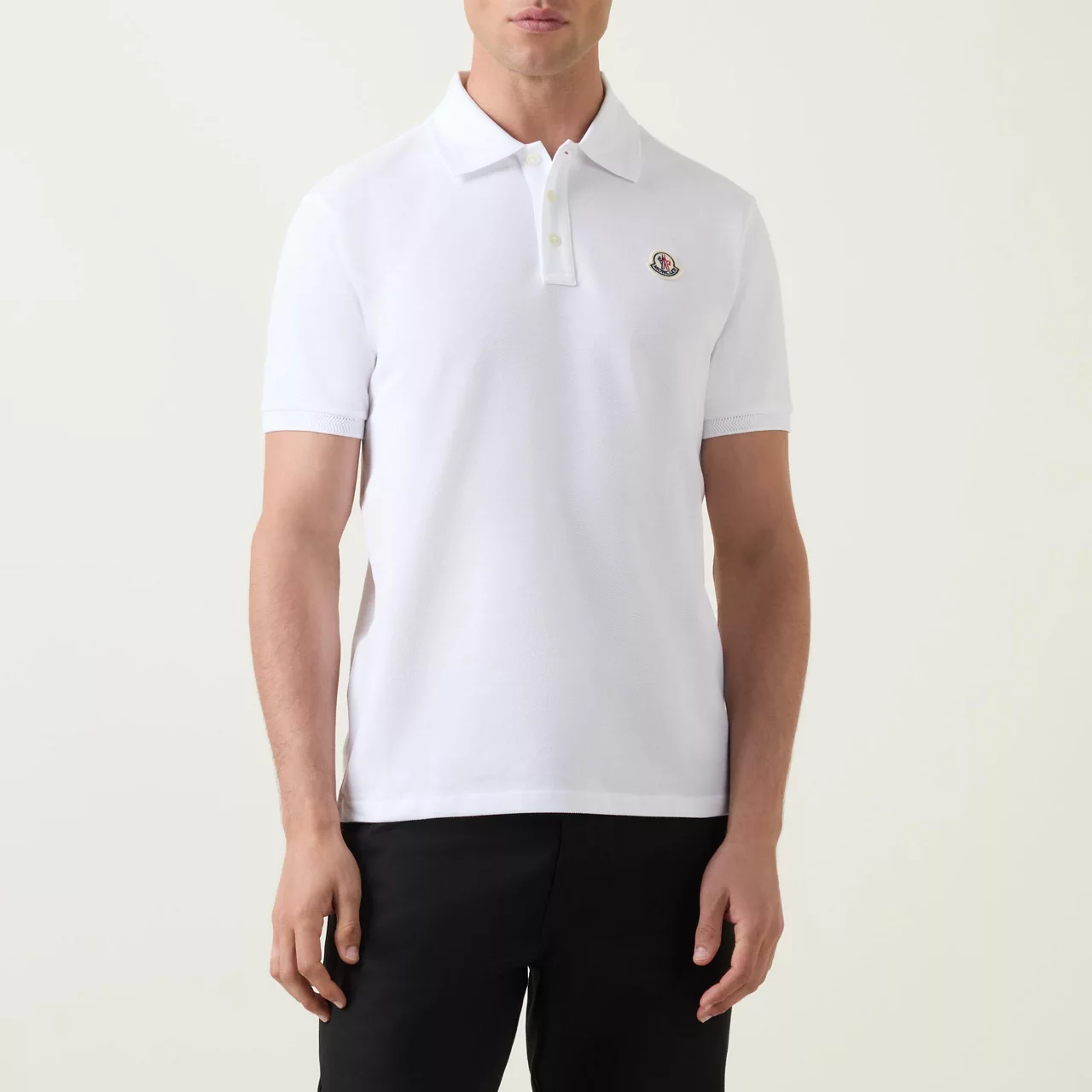 MONCLER Logo Badge Polo Shirt - White