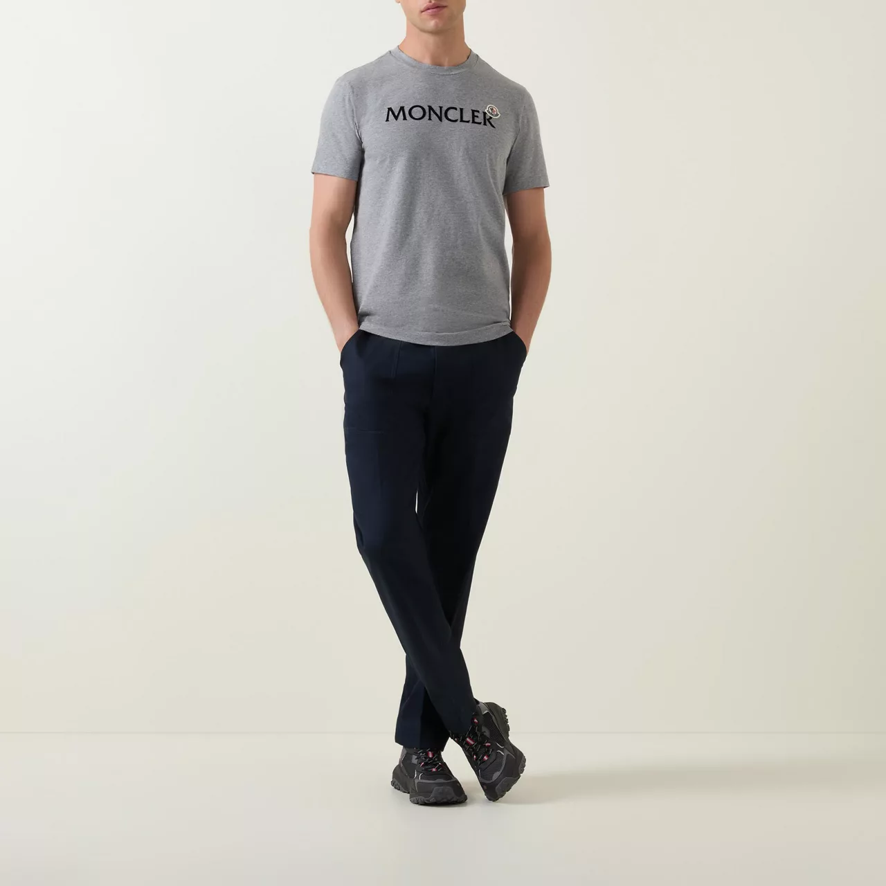 MONCLER Logo Badge T-Shirt - Grey