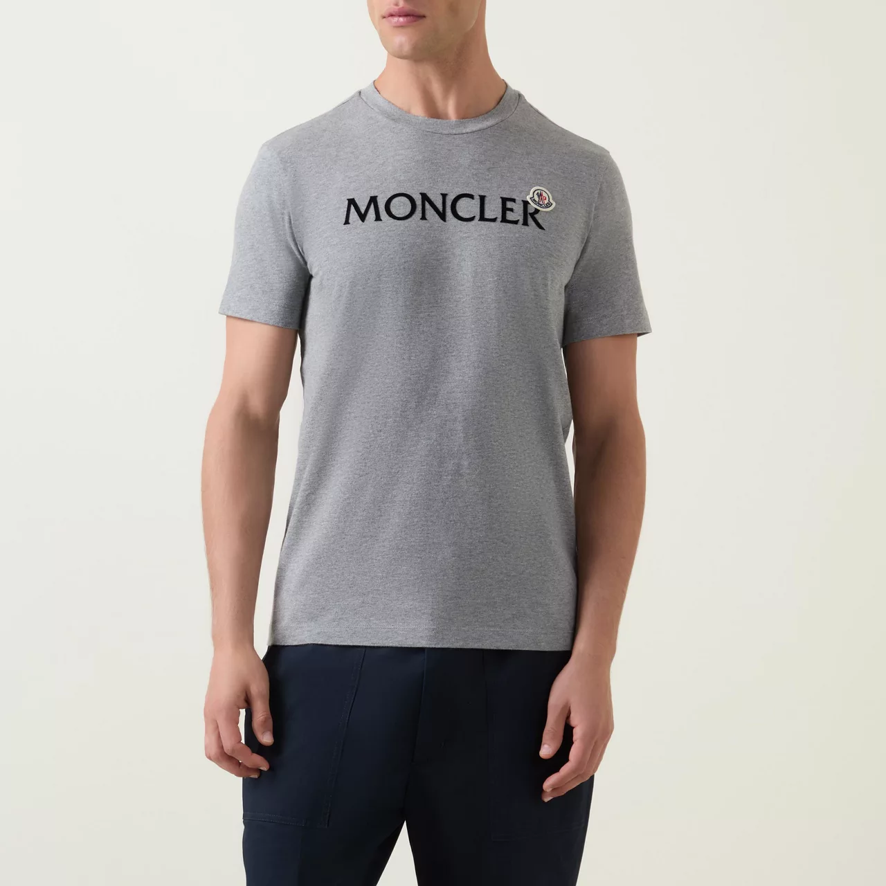 MONCLER Logo Badge T-Shirt - Grey