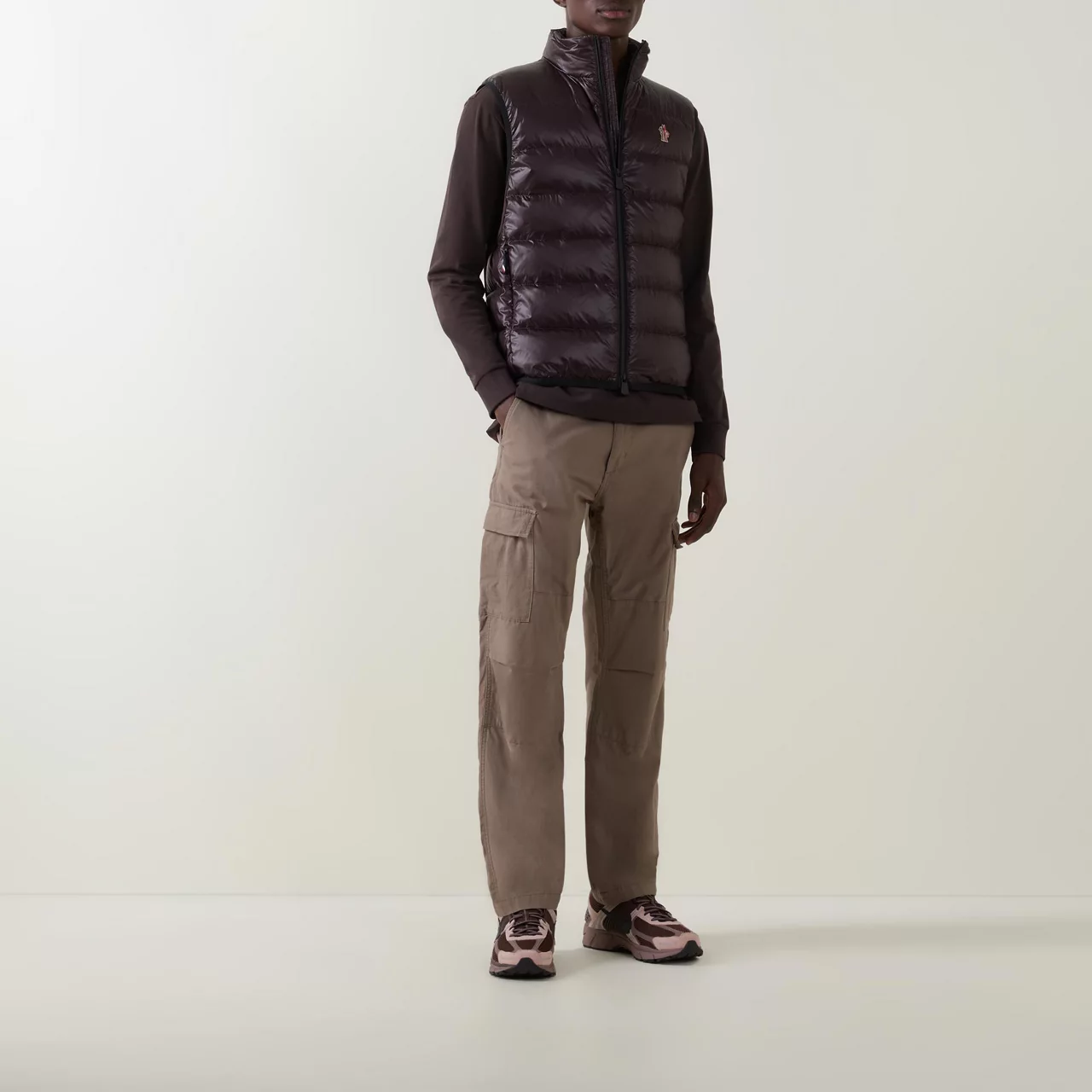 MONCLER Logo Padded Gilet - Wine