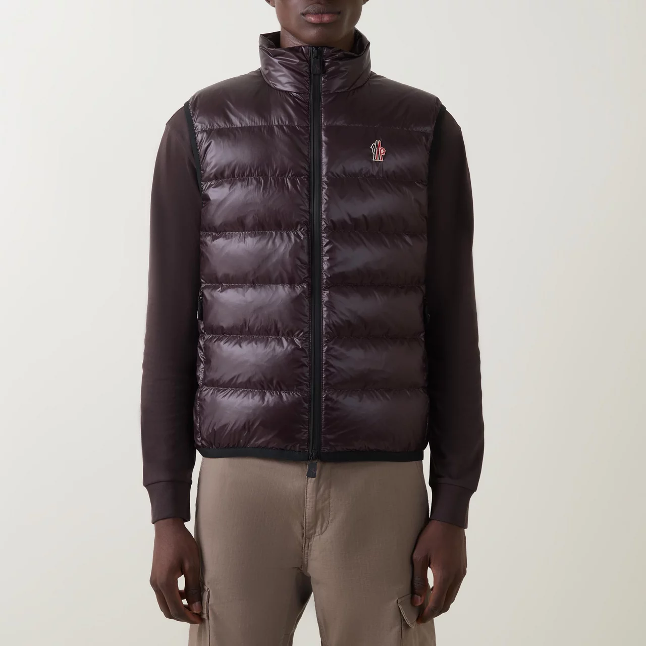 MONCLER Logo Padded Gilet - Wine