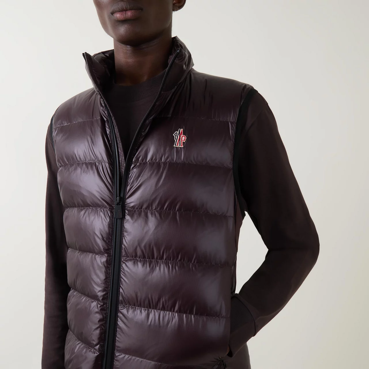 MONCLER Logo Padded Gilet - Wine