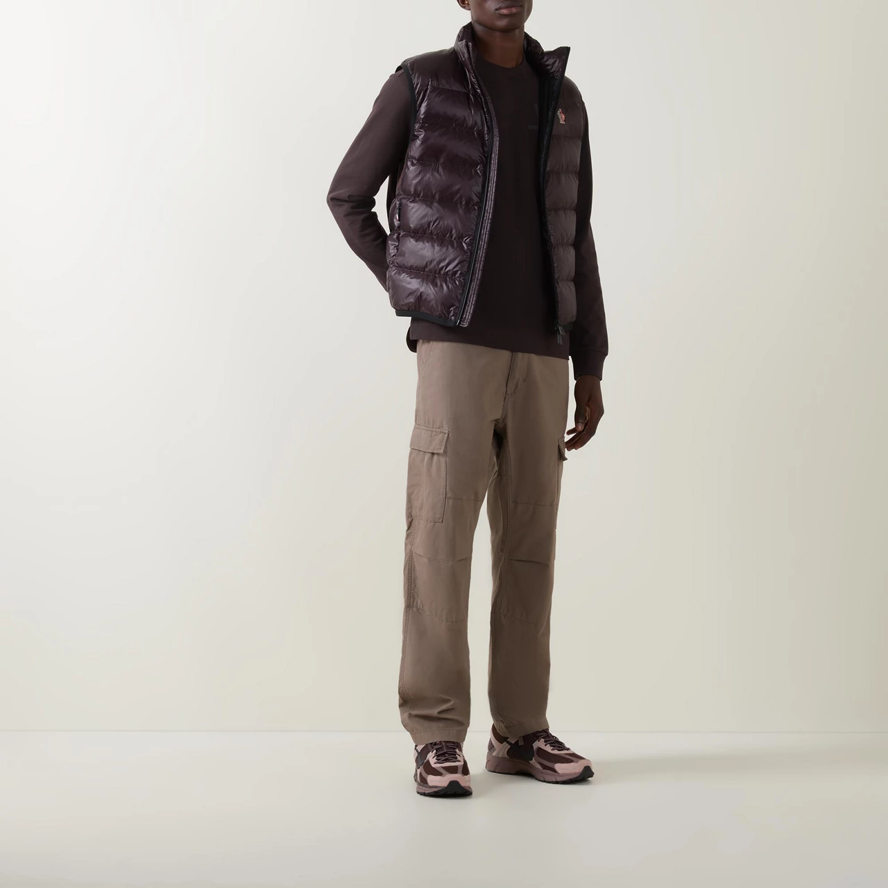 MONCLER Logo Padded Gilet - Wine