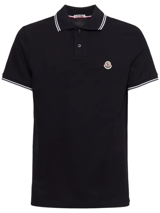 Moncler   Logo patch cotton polo shirt 