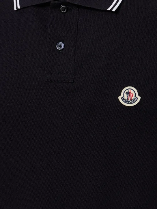 Moncler   Logo patch cotton polo shirt 