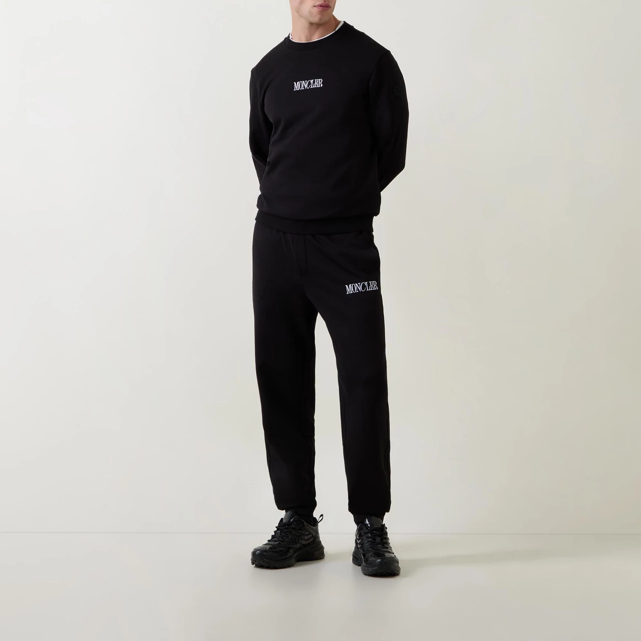 MONCLER Logo Sweat Bottoms - Black