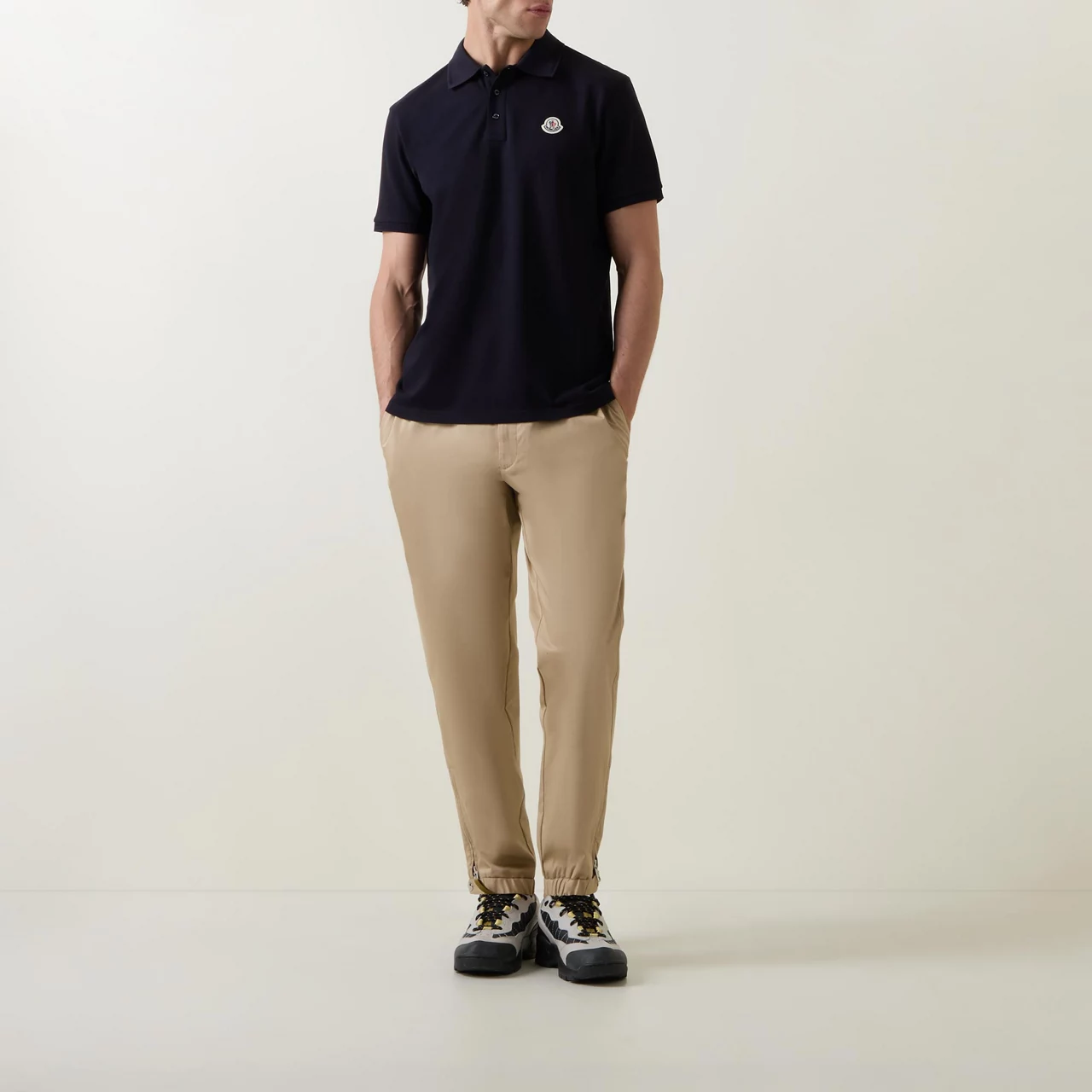 MONCLER Short Sleeve Polo Shirt - Navy