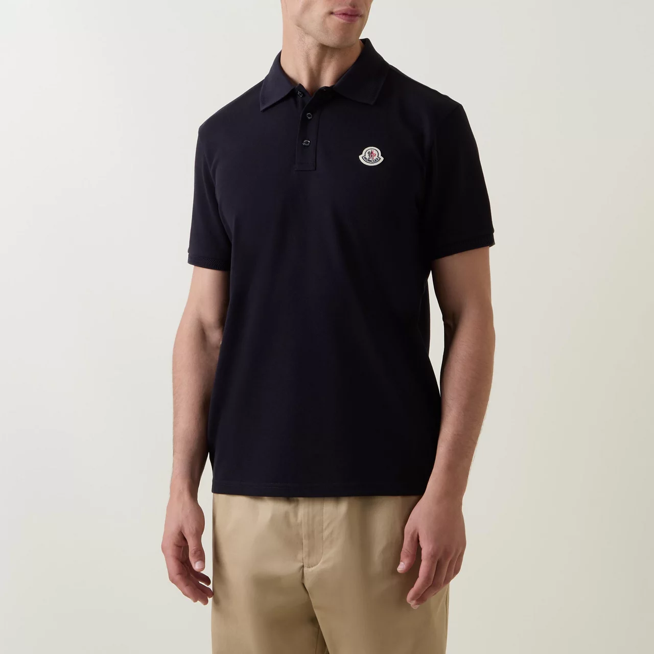 MONCLER Short Sleeve Polo Shirt - Navy