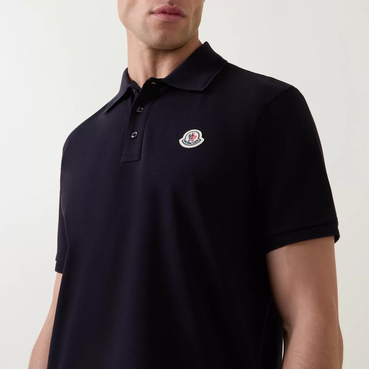 MONCLER Short Sleeve Polo Shirt - Navy