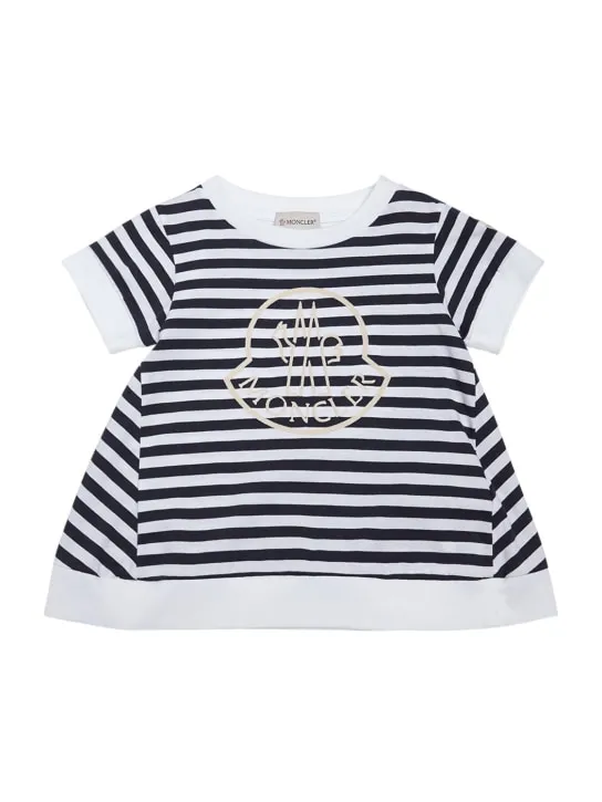 Moncler   Striped logo cotton t-shirt 