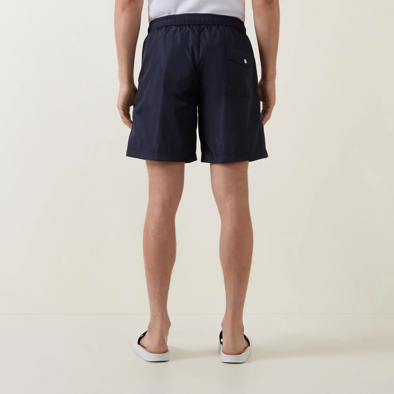 MONCLER Tricolour Logo Swimshorts - Navy