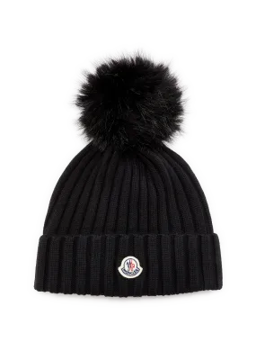 MONCLER  Wool beanie hat  - Black