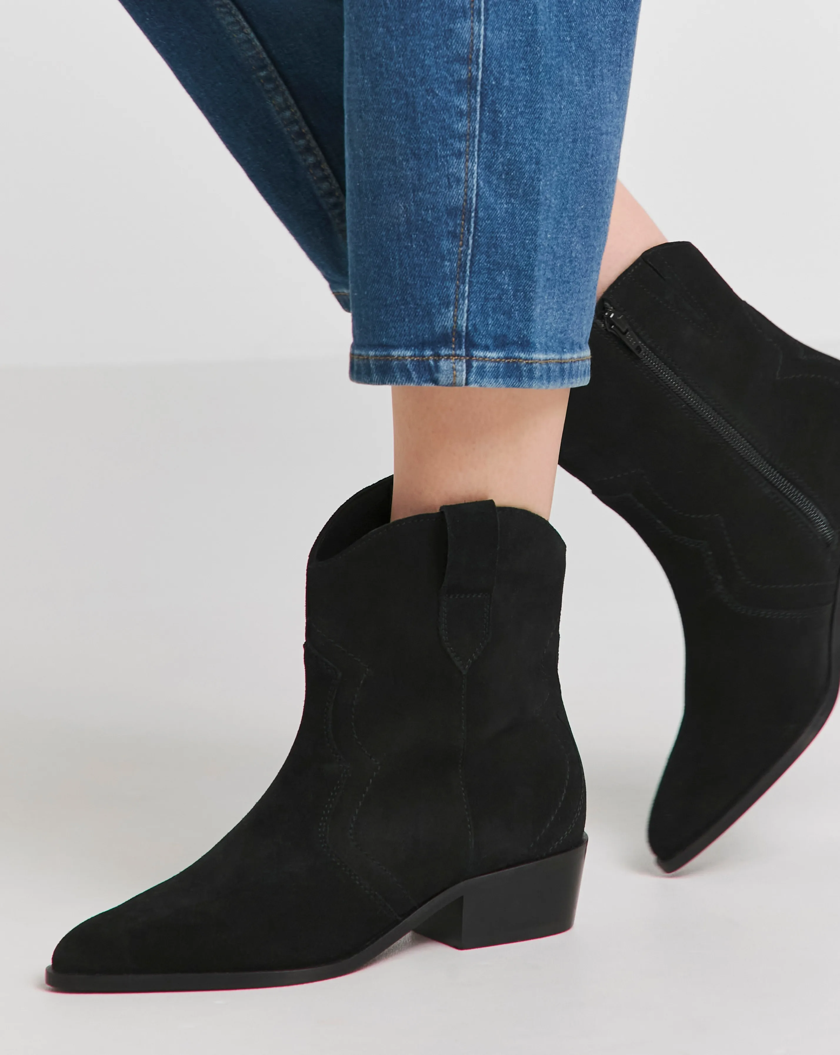 Myra Classic Suede Western Ankle Boot Extra Wide EEE Fit