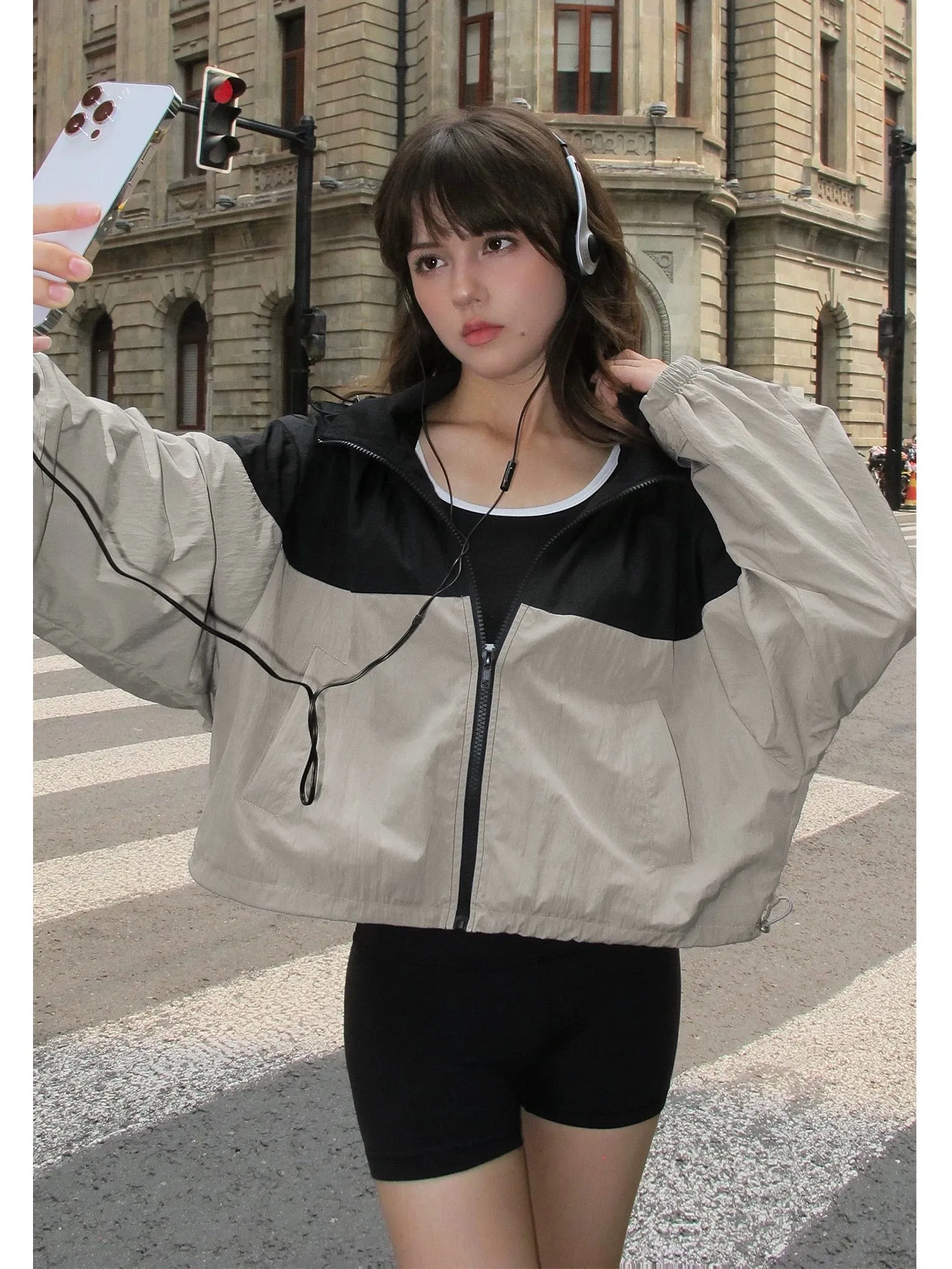 NEVA HU American Retro Workwear Jacket Women's 2024 Spring Loose Jacket Windproof Casual Jacket