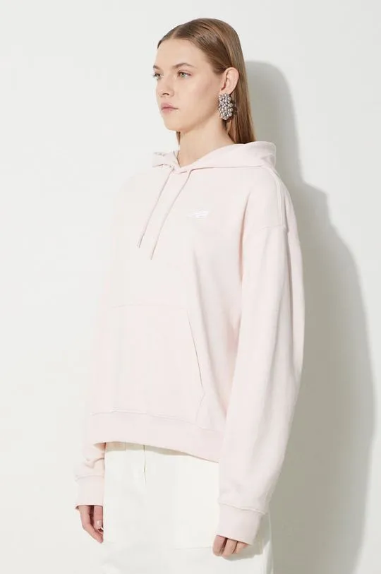 New Balance sweatshirt French Terry Small Logo Hoodie women's pink color WT41507OUK