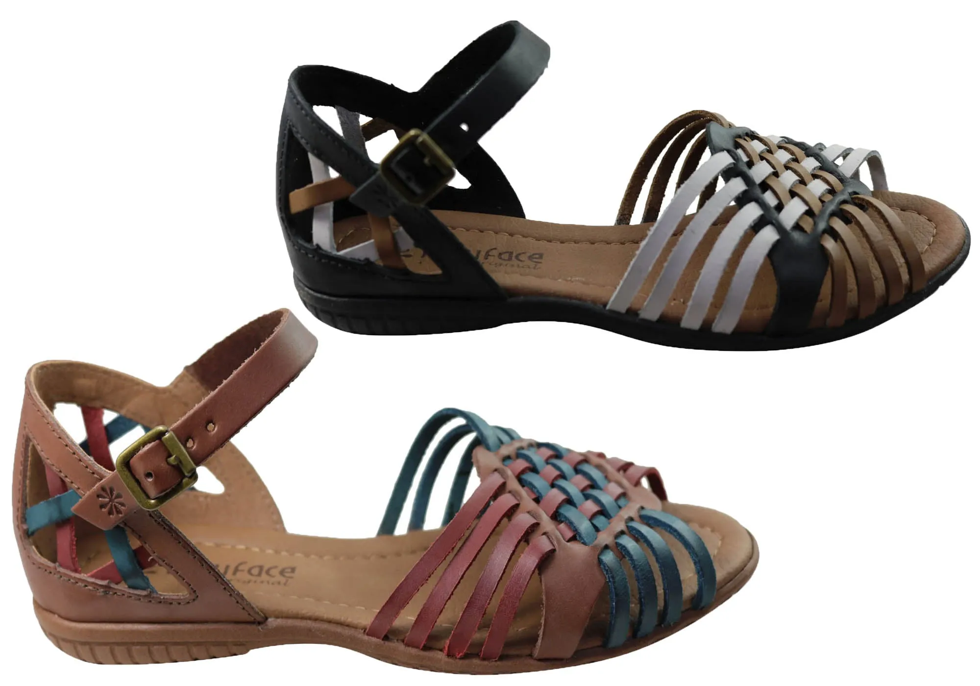 New Face Tamara Womens Comfortable Leather Sandals Made In Brazil