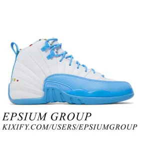 Nike Air Jordan 12 Retro GS (Emoji/ White/ University Bl...