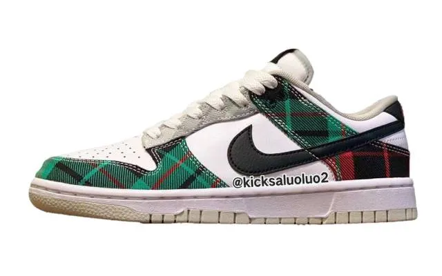 Nike Dunk Low Tartan White/Black-White-University Red-St...