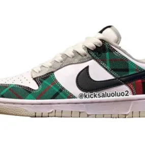 Nike Dunk Low Tartan White/Black-White-University Red-St...