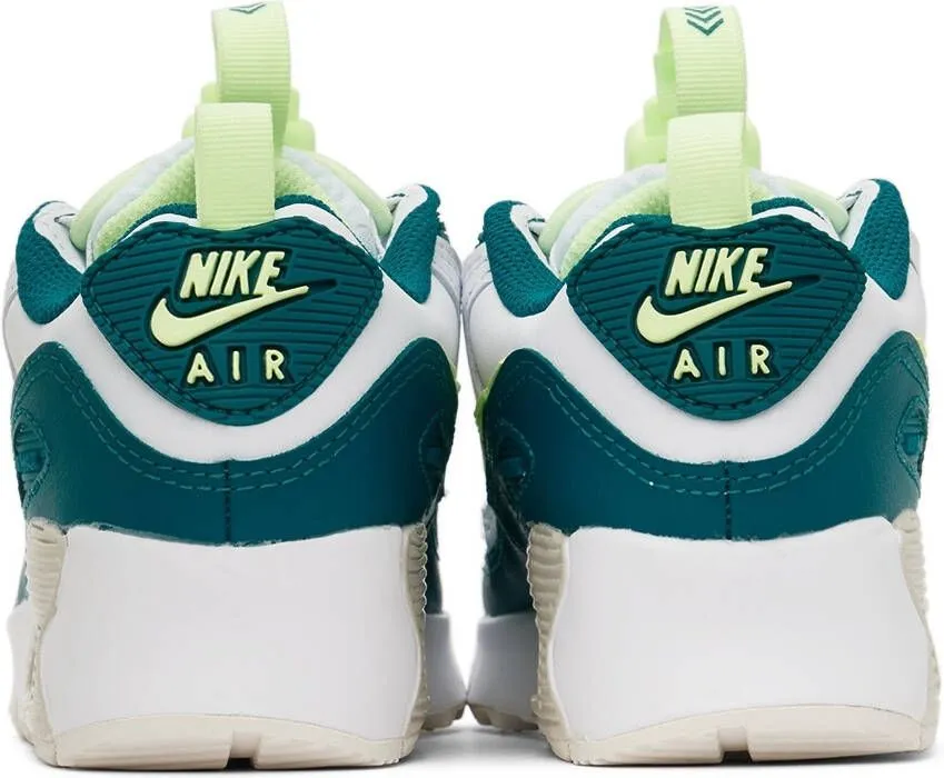 Nike Kids White & Green Air Max 90 Toggle Little Kids Sneakers