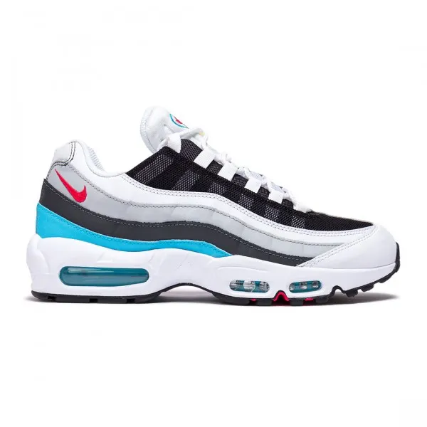 Nike Men Air Max 95 (white / lt fusion red-chlorine blue-black)