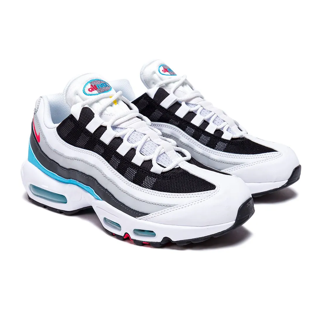 Nike Men Air Max 95 (white / lt fusion red-chlorine blue-black)