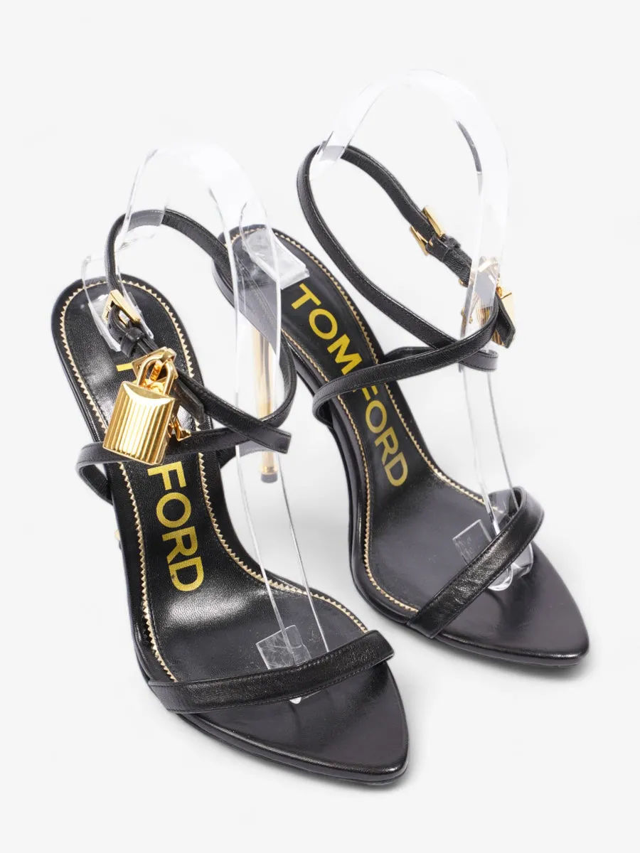 Padlock Sandals 110mm Black / Gold Leather EU 36.5 UK 3.5