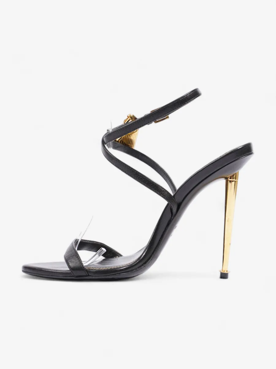 Padlock Sandals 110mm Black / Gold Leather EU 36.5 UK 3.5