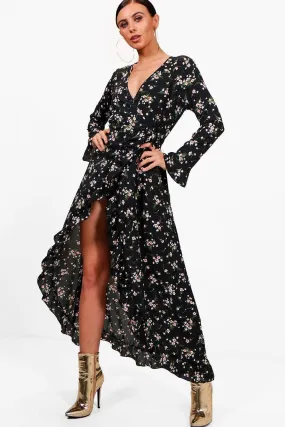 Petite Ditsy Floral Woven Wrap Dress